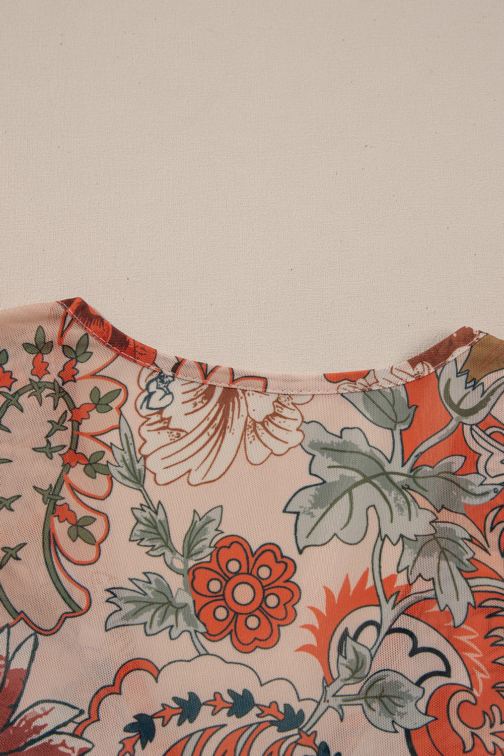 Orange Floral Bell Sleeve Pleated Blouse - The Fair Lady Shop