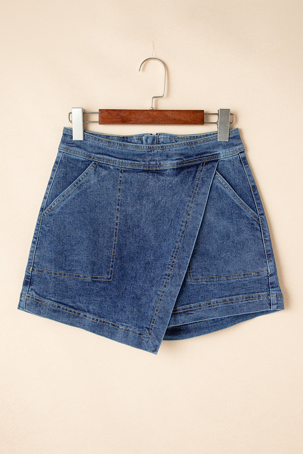 Ashleigh Blue Faux Wrapped Mini Denim Skort - The Fair Lady Shop