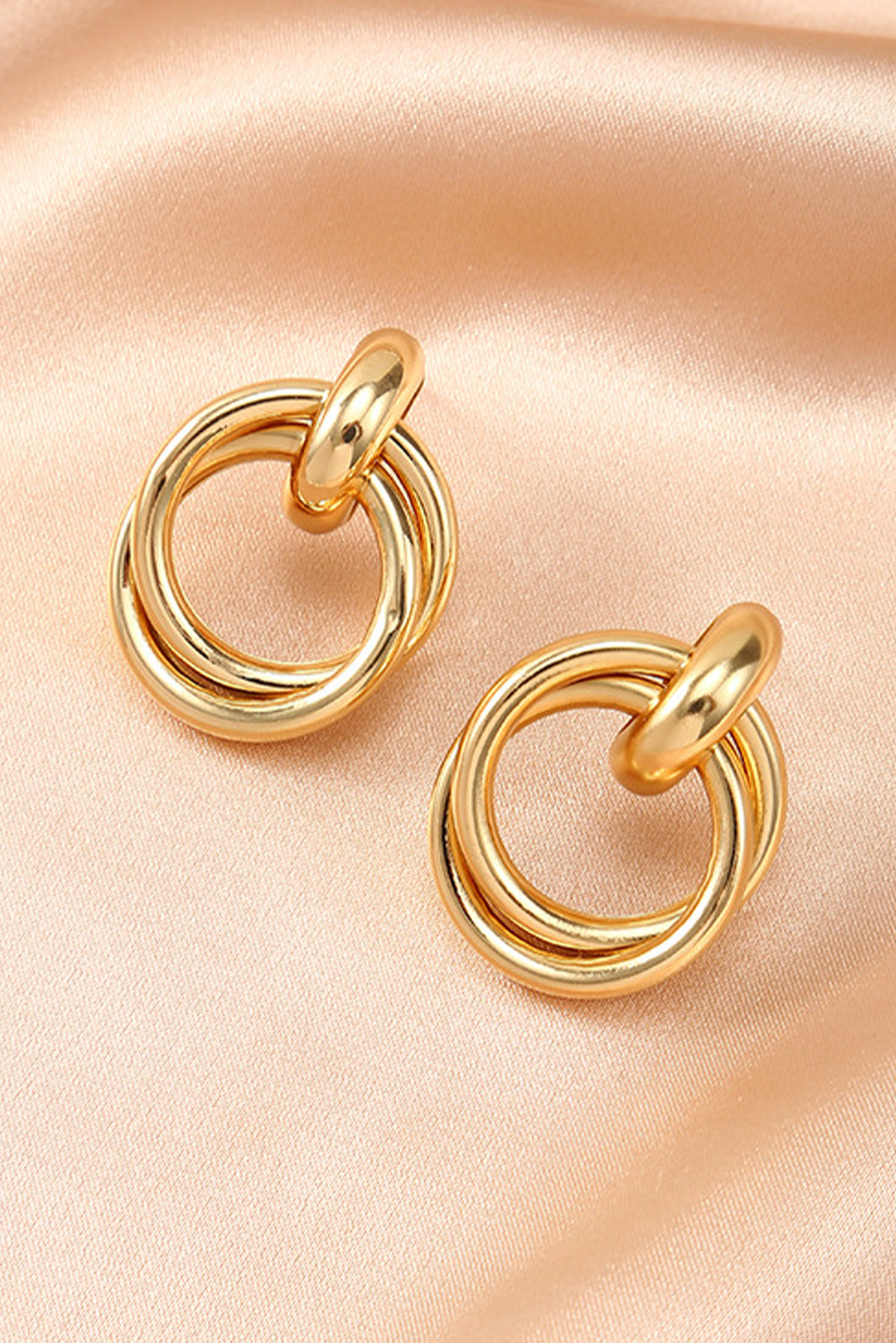 Gold Circles Plated Alloy Stud Earrings - The Fair Lady Shop