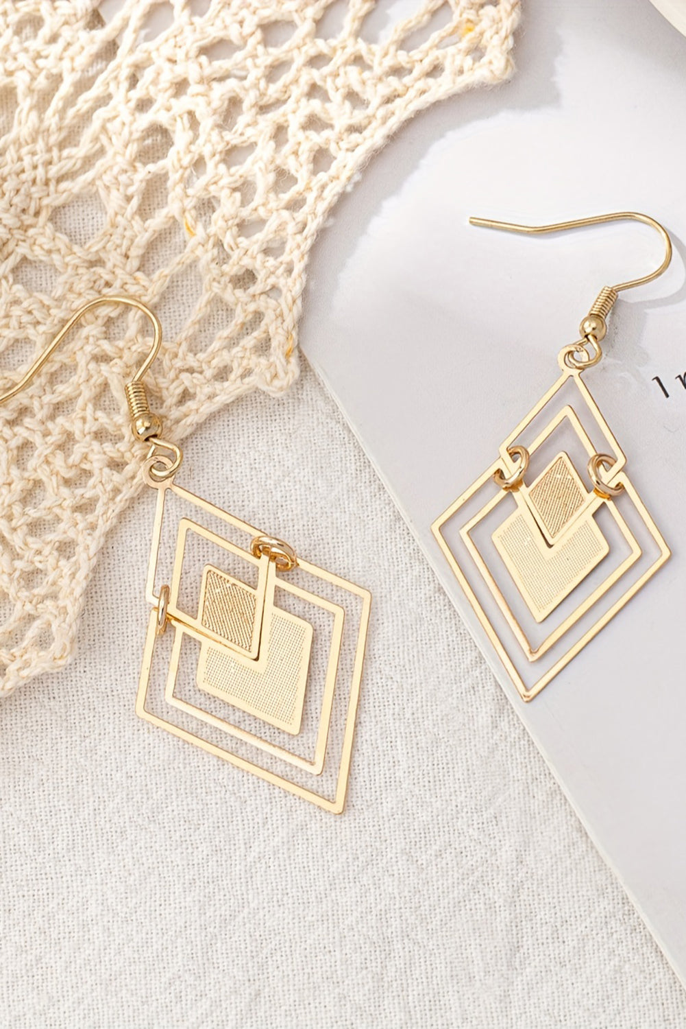 Gold Vintage Geometric Alloy Dangle Earrings - The Fair Lady Shop