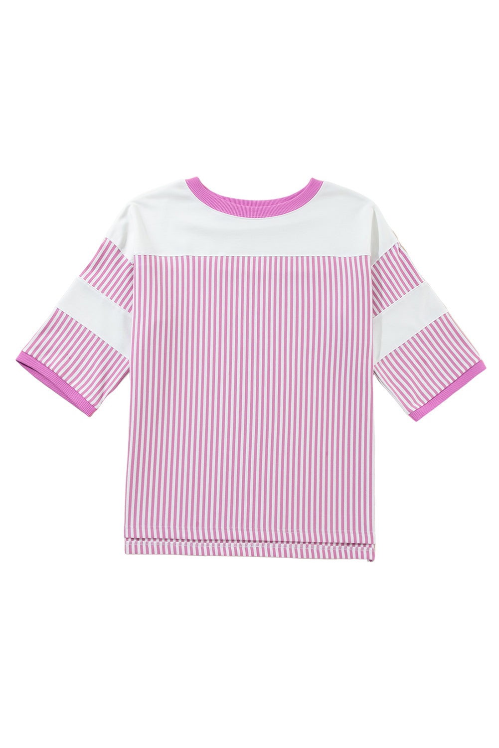 Phalaenopsis Striped Patchwork Oversized Tee - The Fair Lady Shop