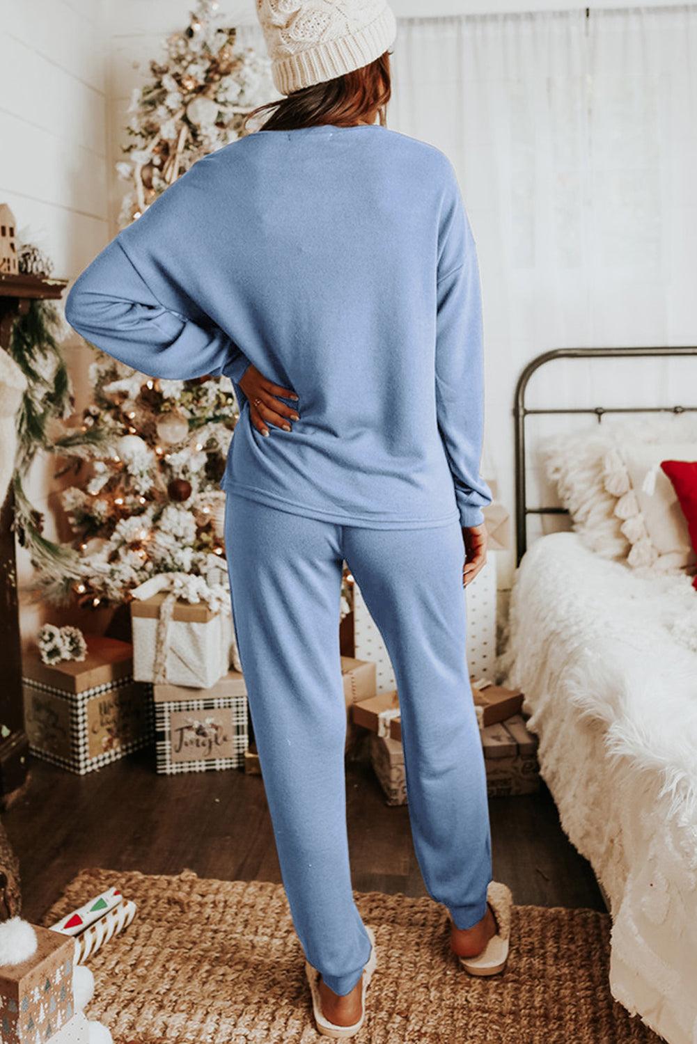 Khaki Long Sleeve Pullover & Jogger Pants Loungewear Set - The Fair Lady Shop