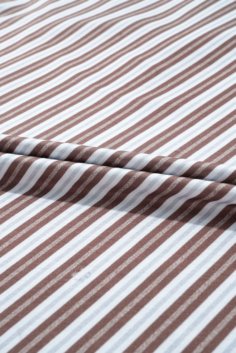 Chestnut Stripe V-Neck Cap Sleeve Blouse - The Fair Lady Shop