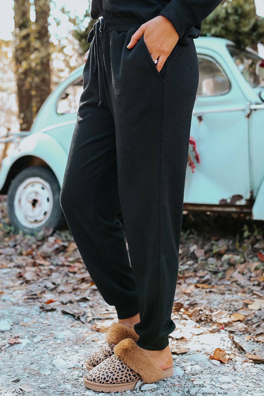 Khaki Long Sleeve Pullover & Jogger Pants Loungewear Set - The Fair Lady Shop