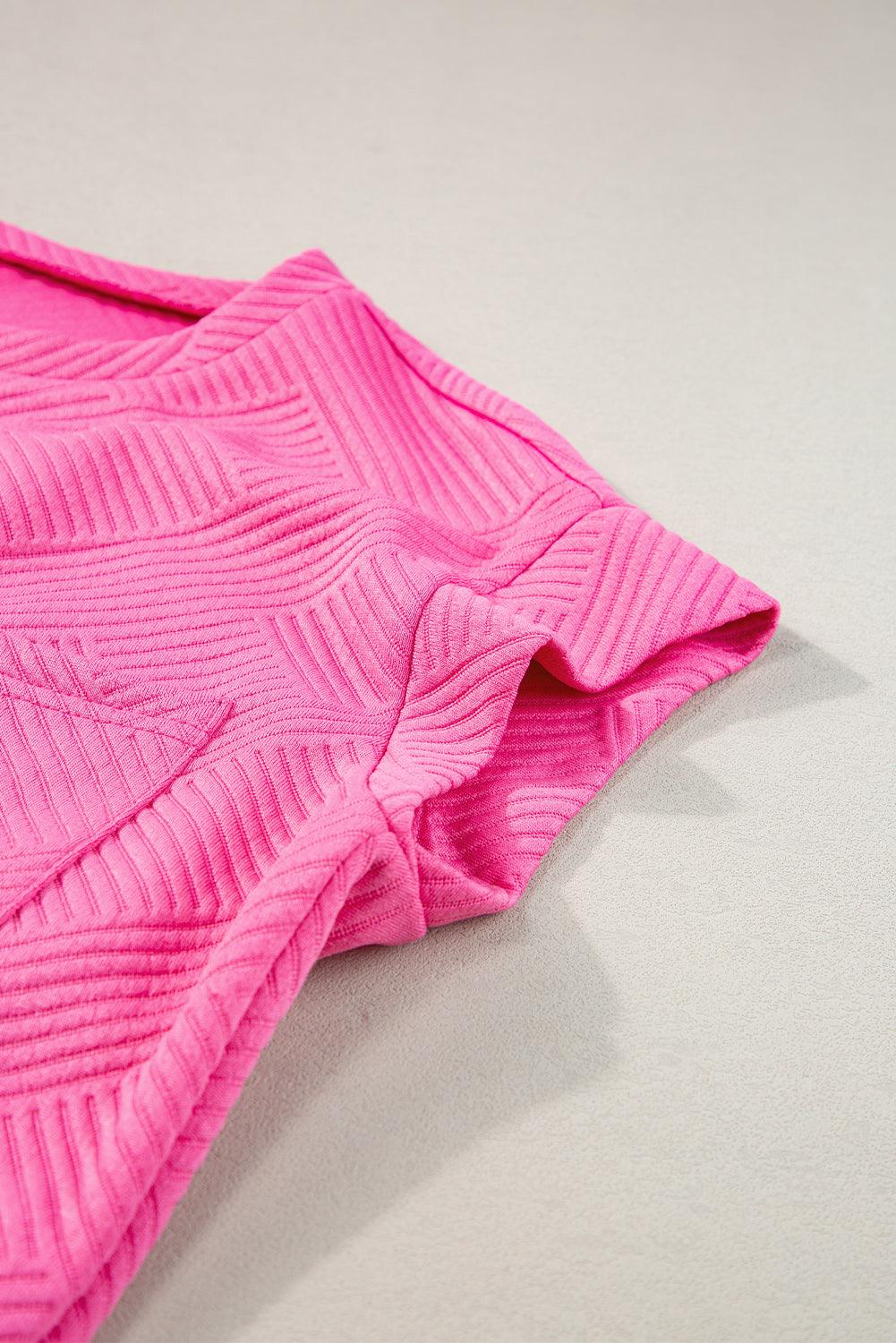 Sachet Pink Plain Textured Pocketed Mini Dress - The Fair Lady Shop