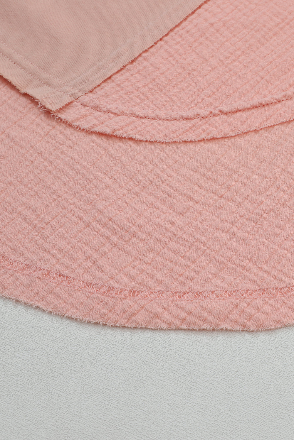 Orange Crinkled Patchwork Raw Hem Oversized Top - The Fair Lady Shop