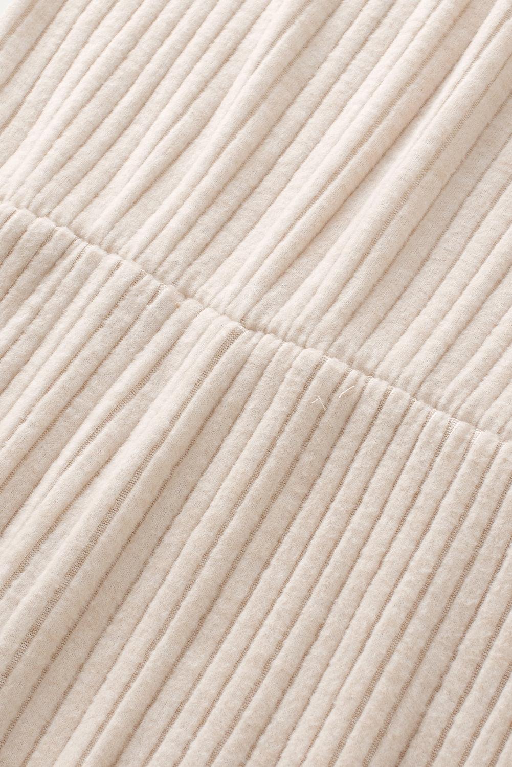 Grass Green Solid Color Ribbed Short Sleeve Wide Leg Jumpsuit - The Fair Lady Shop