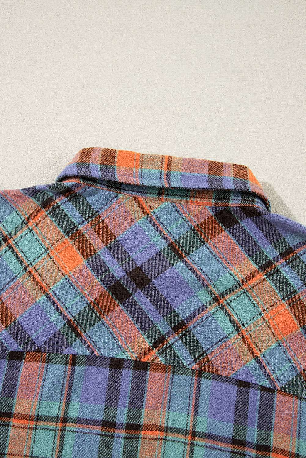 Orange Plaid Print Pocket Loose Shirt - The Fair Lady Shop