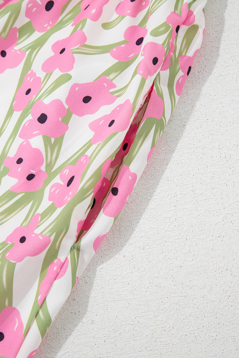 Pink Floral Print Square Neck Ruffled Strap Maxi Dress - The Fair Lady Shop