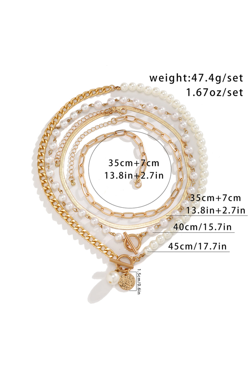 Gold Pearl Fashion Layered Necklace - The Fair Lady Shop