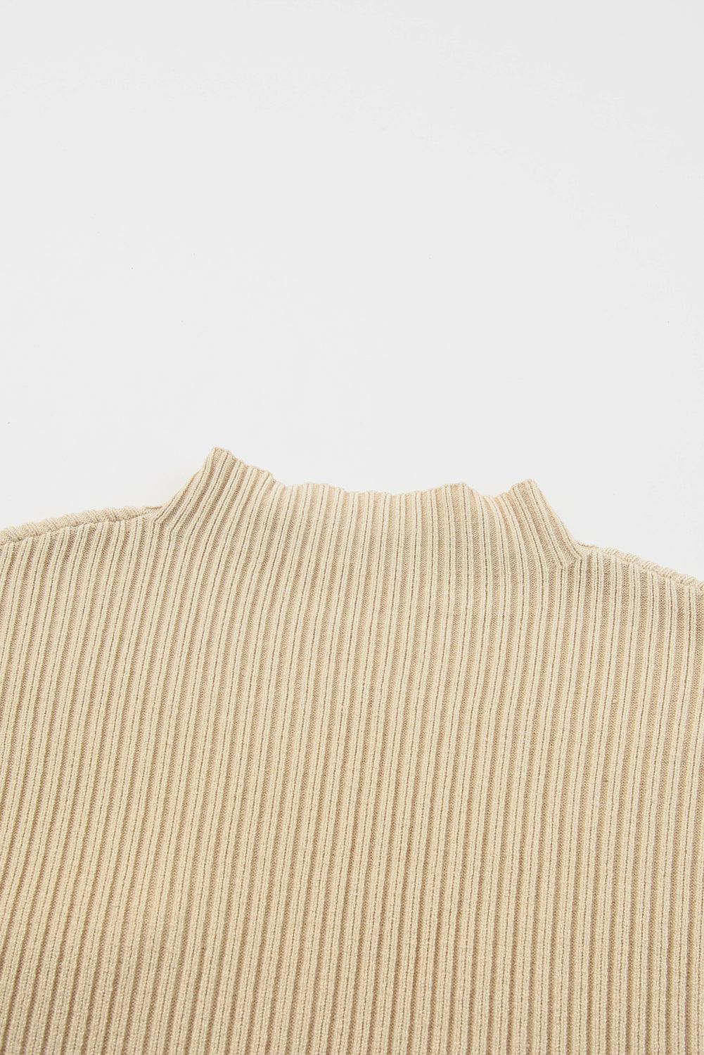 Green Patch Pocket Ribbed Knit Short Sleeve Sweater - The Fair Lady Shop