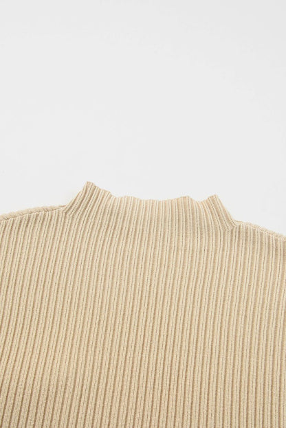 Green Patch Pocket Ribbed Knit Short Sleeve Sweater - The Fair Lady Shop