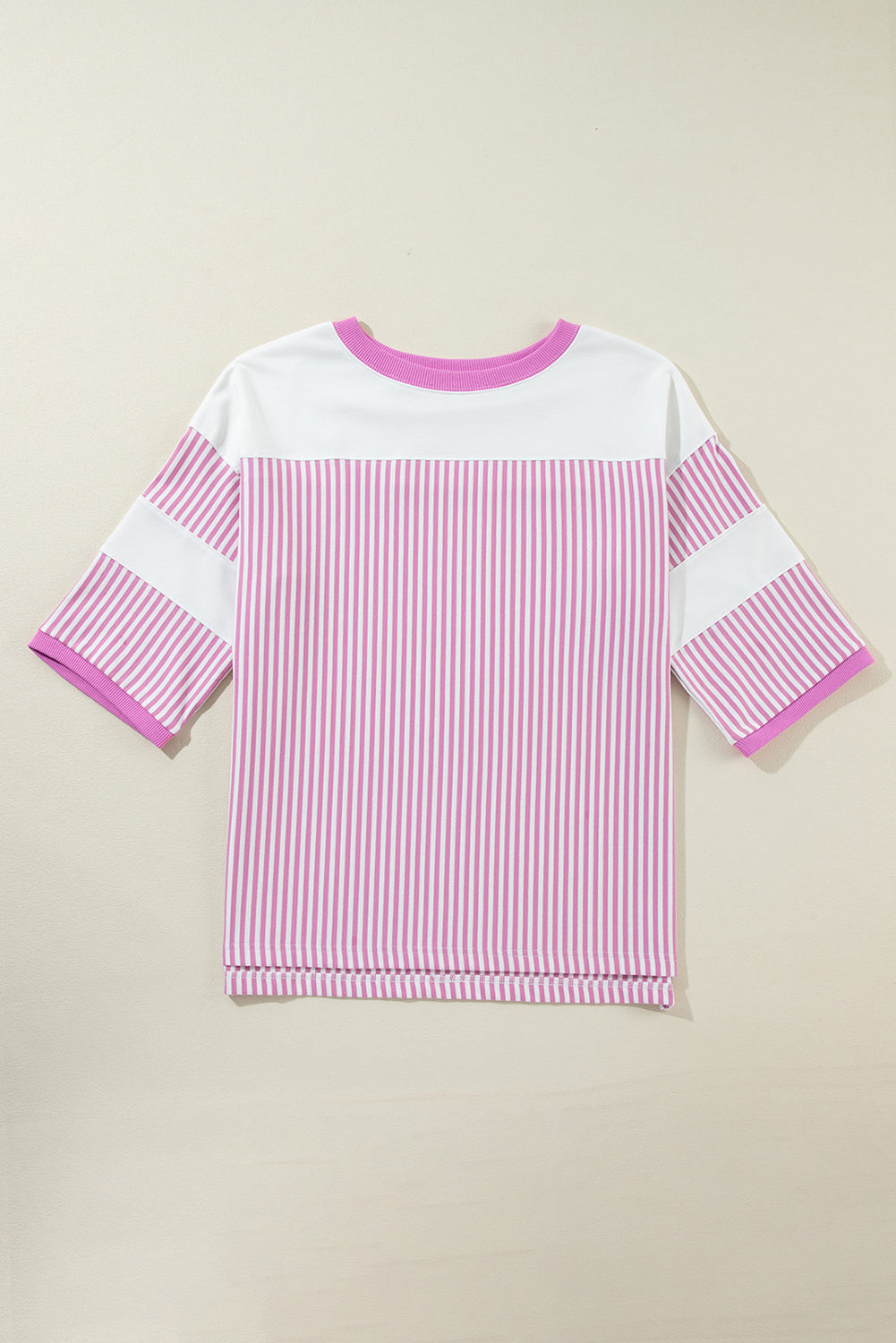 Phalaenopsis Striped Patchwork Oversized Tee - The Fair Lady Shop