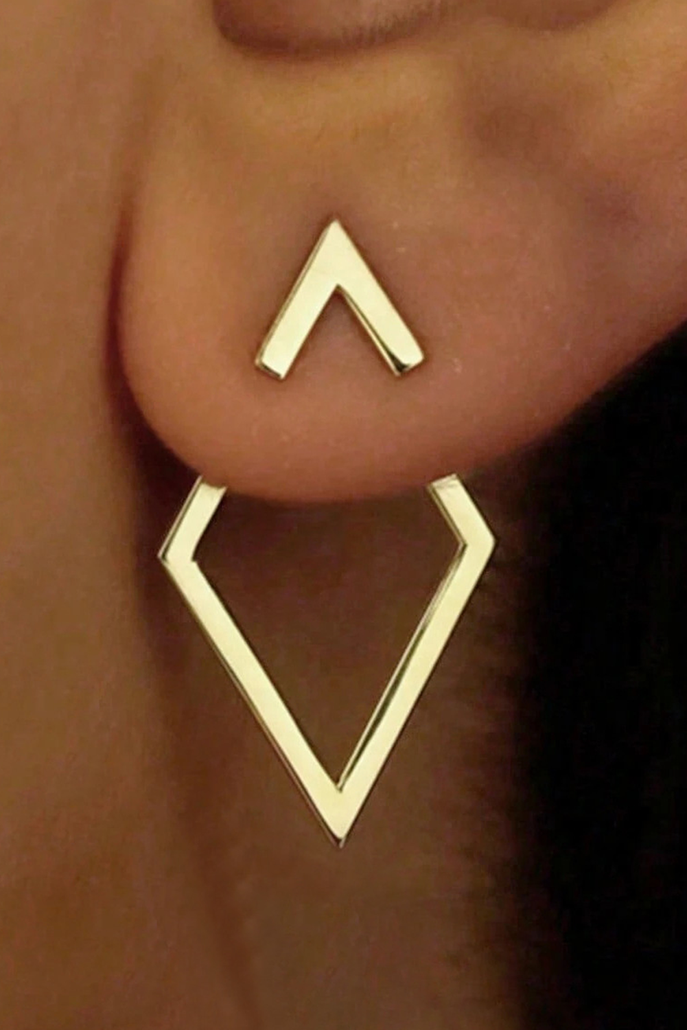 Gold Geometric Shape Stud Earrings - The Fair Lady Shop