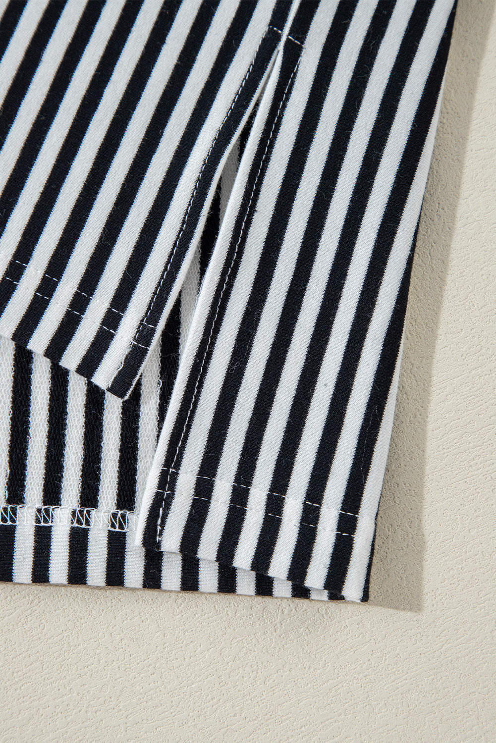 Black & White Striped Patchwork Oversized Tee - The Fair Lady Shop