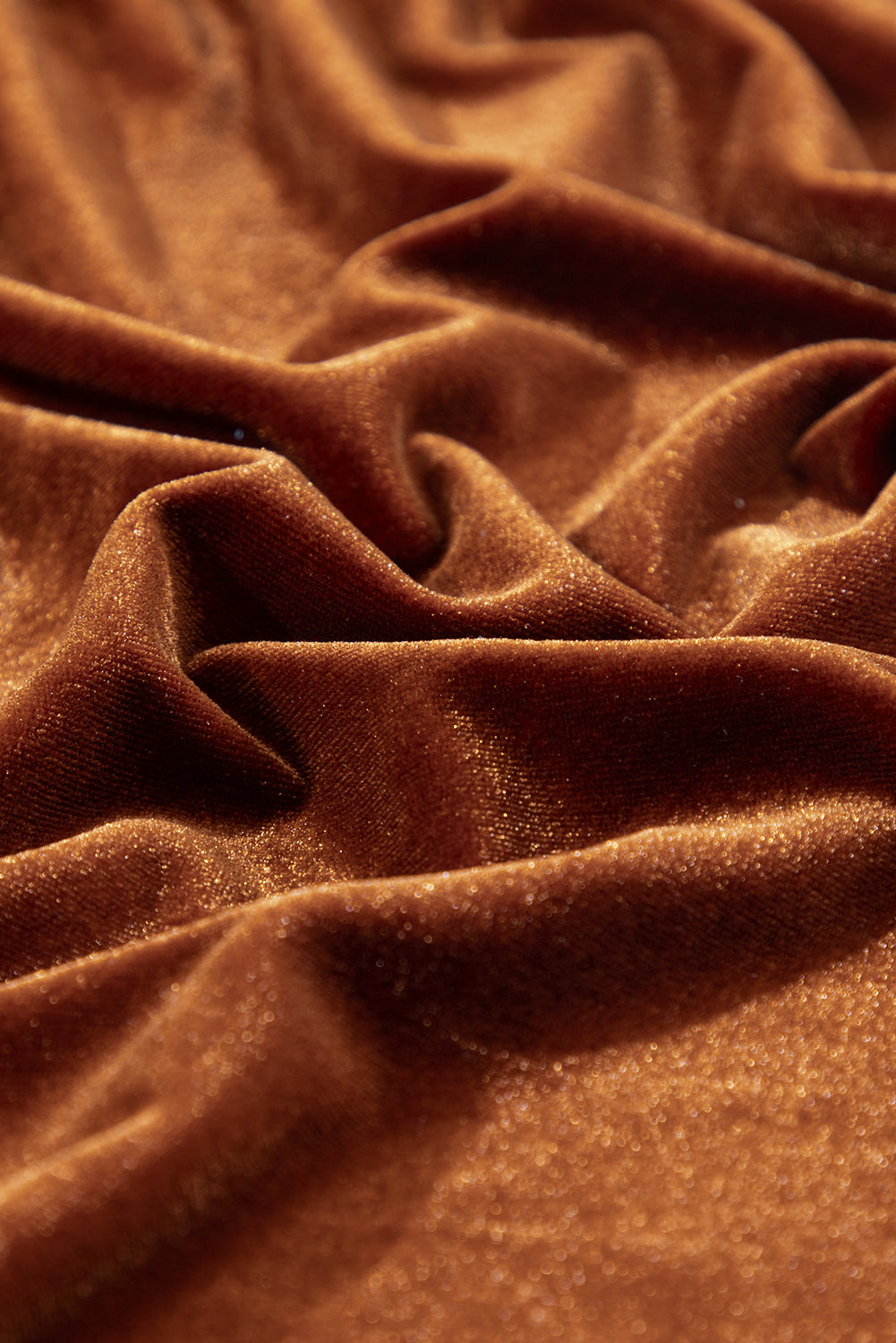 Chestnut Velvet Frilled Neck Gigot Sleeve Swing Dress - The Fair Lady Shop