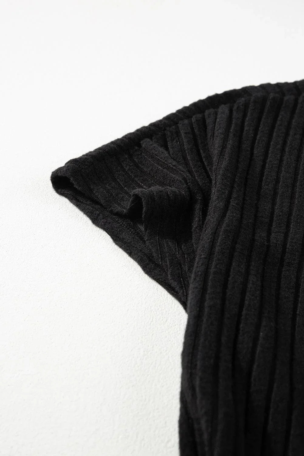 Grass Green Solid Color Ribbed Short Sleeve Wide Leg Jumpsuit - The Fair Lady Shop