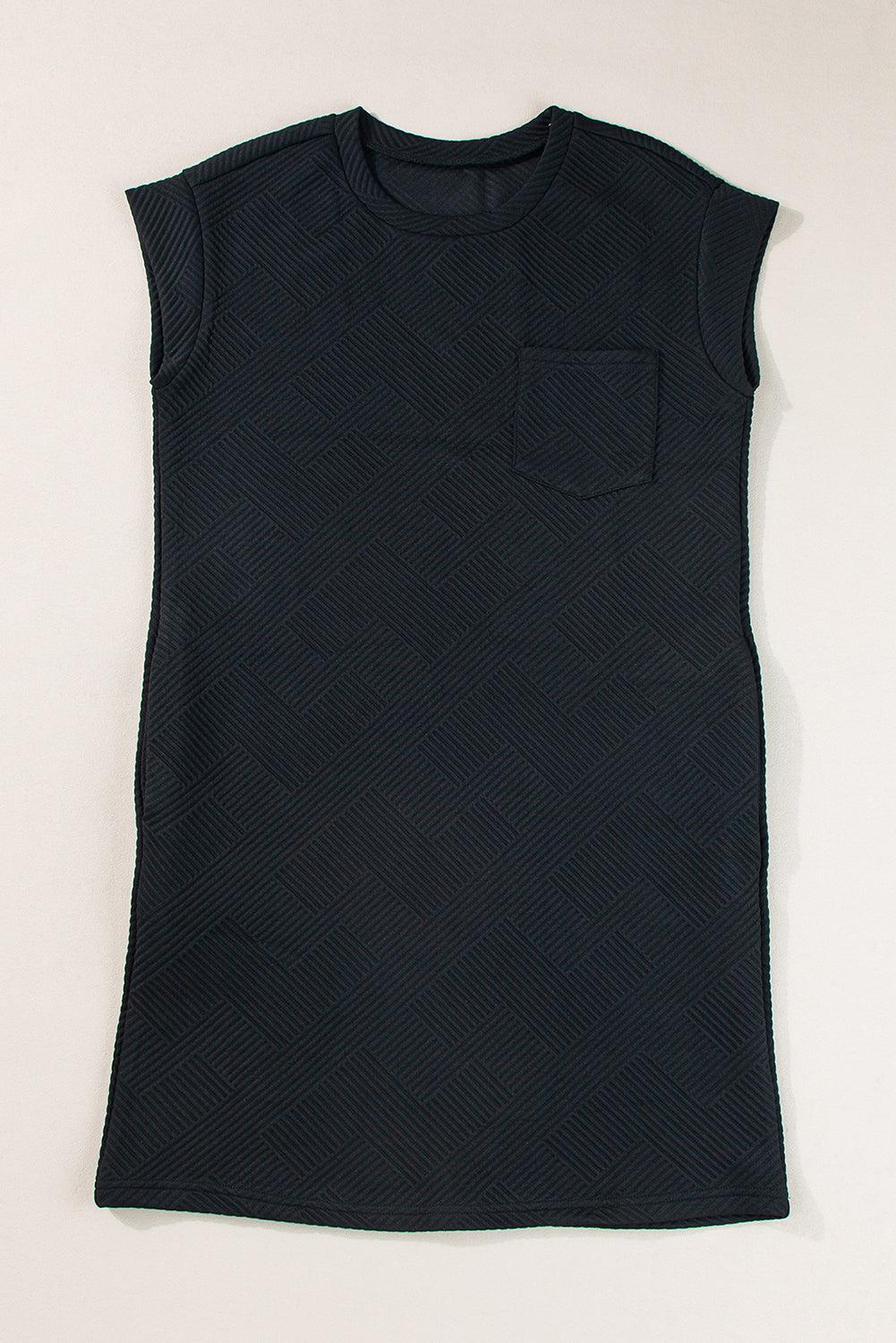 Sachet Pink Plain Textured Pocketed Mini Dress - The Fair Lady Shop