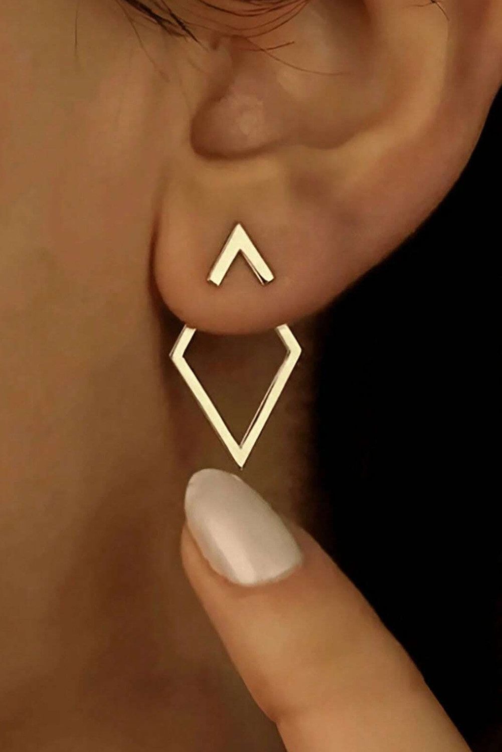 Gold Geometric Shape Stud Earrings - The Fair Lady Shop