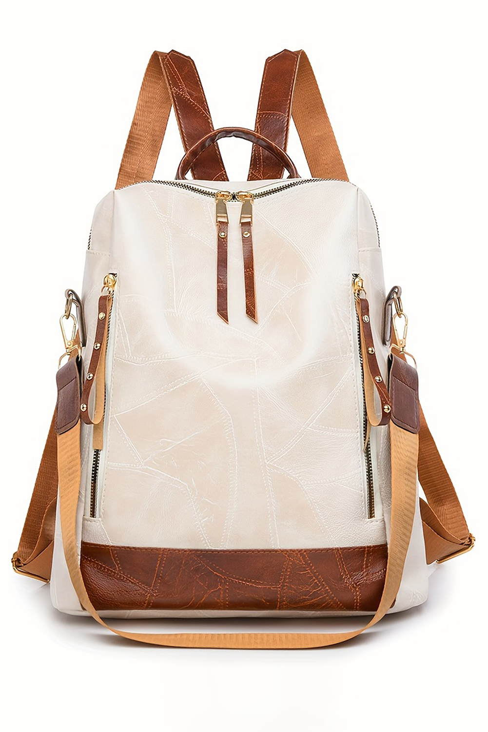 White Waterproof PU Leather Backpack - The Fair Lady Shop