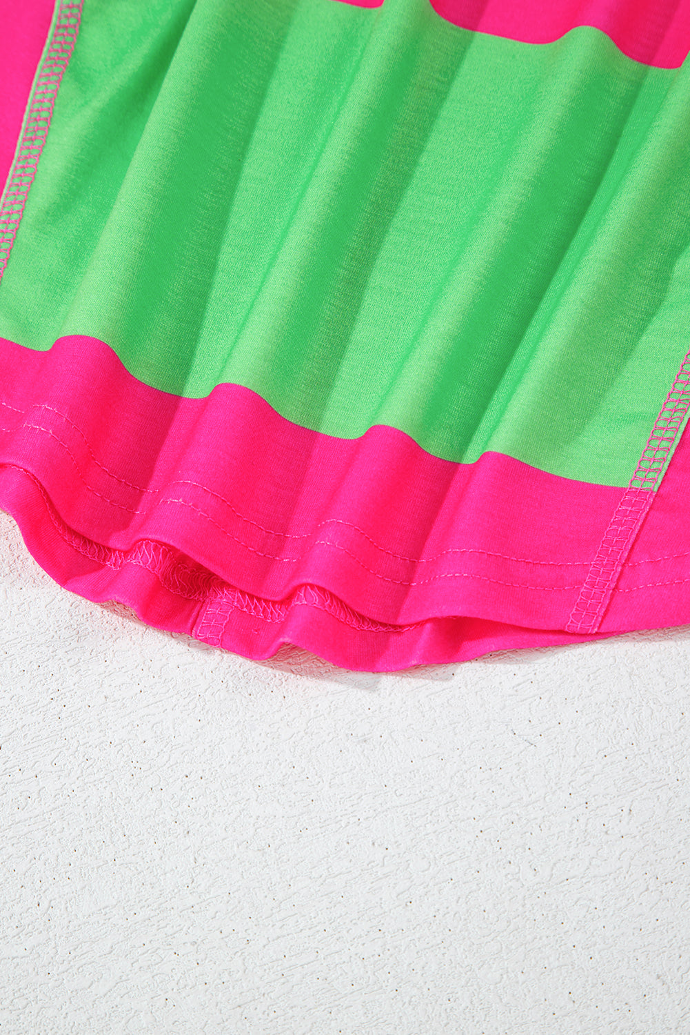 Light Green Colorblock Drop Sleeve Round Neck Top - The Fair Lady Shop