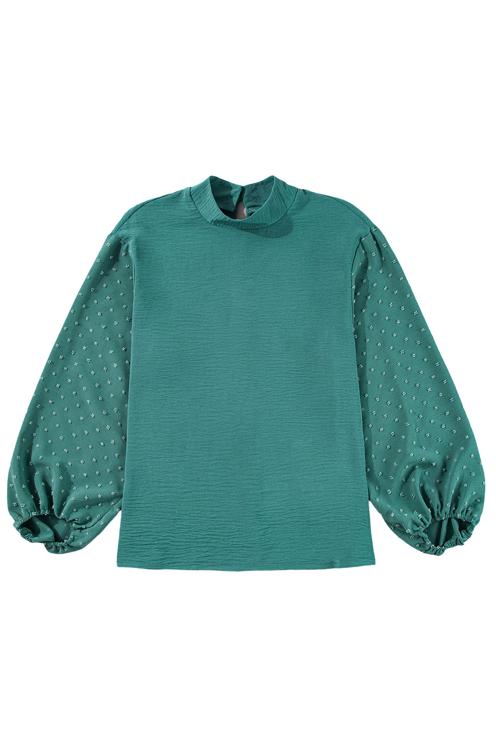 Skobeloff Swiss Dot Balloon Sleeve Patchwork Crinkle Blouse - The Fair Lady Shop