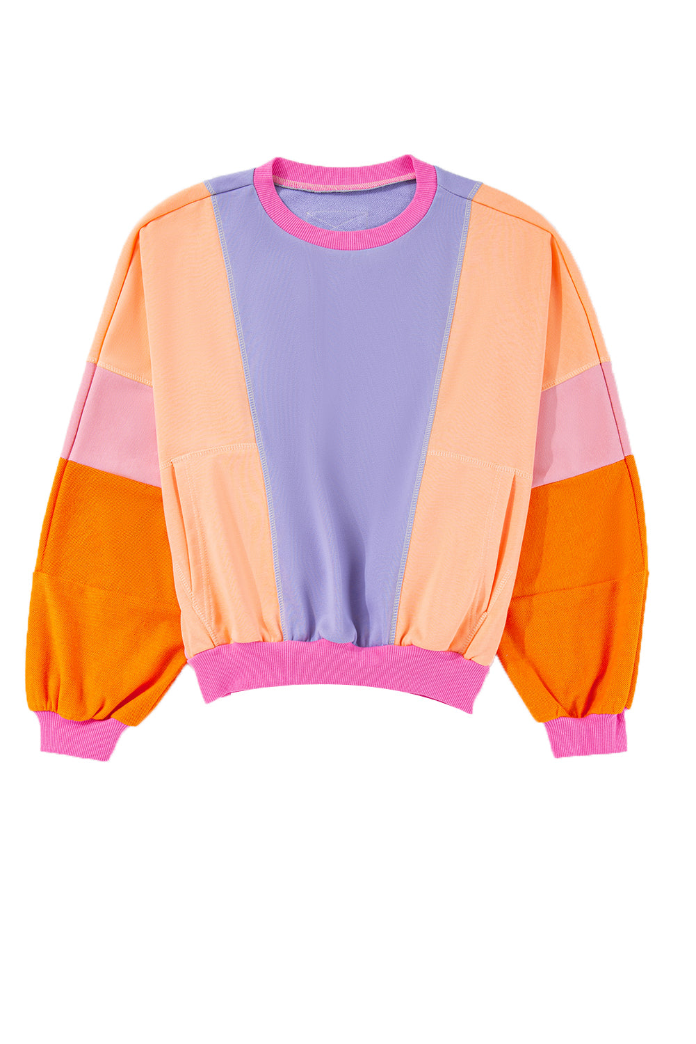 Orchid Petal Colorblock Patchwork Drop Shoulder Top - The Fair Lady Shop