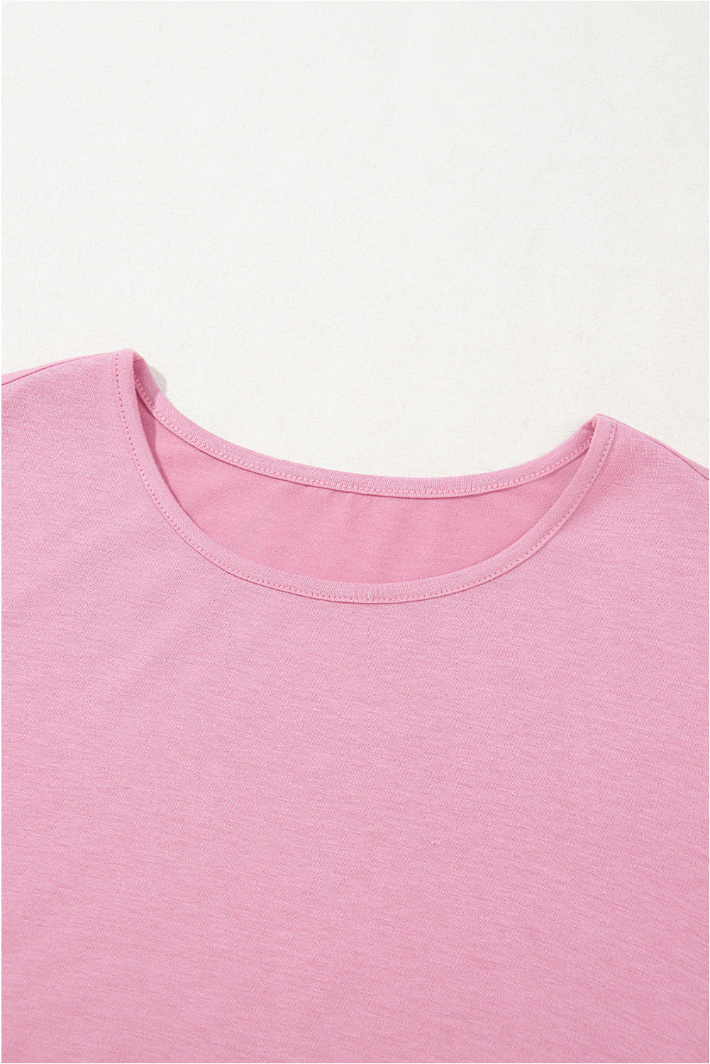 Pink Solid Color Short Sleeve High Waist Pocketed Midi Dress - The Fair Lady Shop