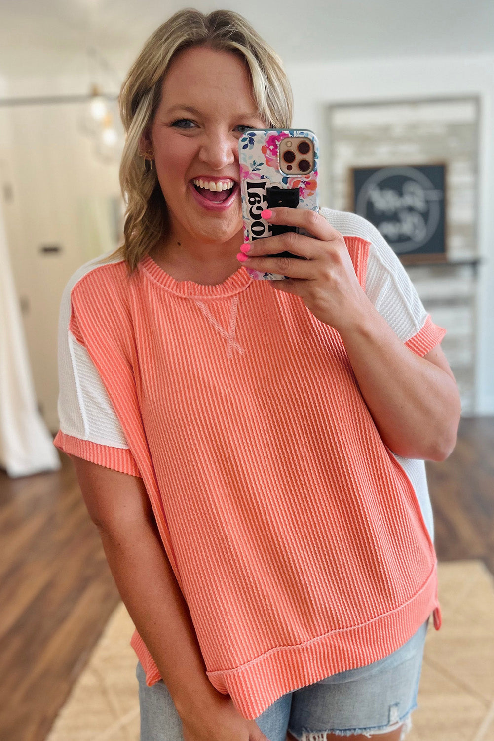 Carrot Twist Rib Colorblock Plus Size Top - The Fair Lady Shop