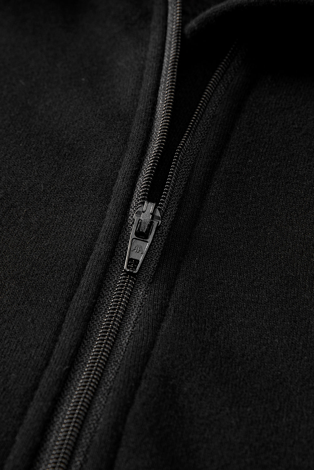 Black Zip Up Stand Collar Ribbed Thumbhole Sleeve Sweatshirt - The Fair Lady Shop