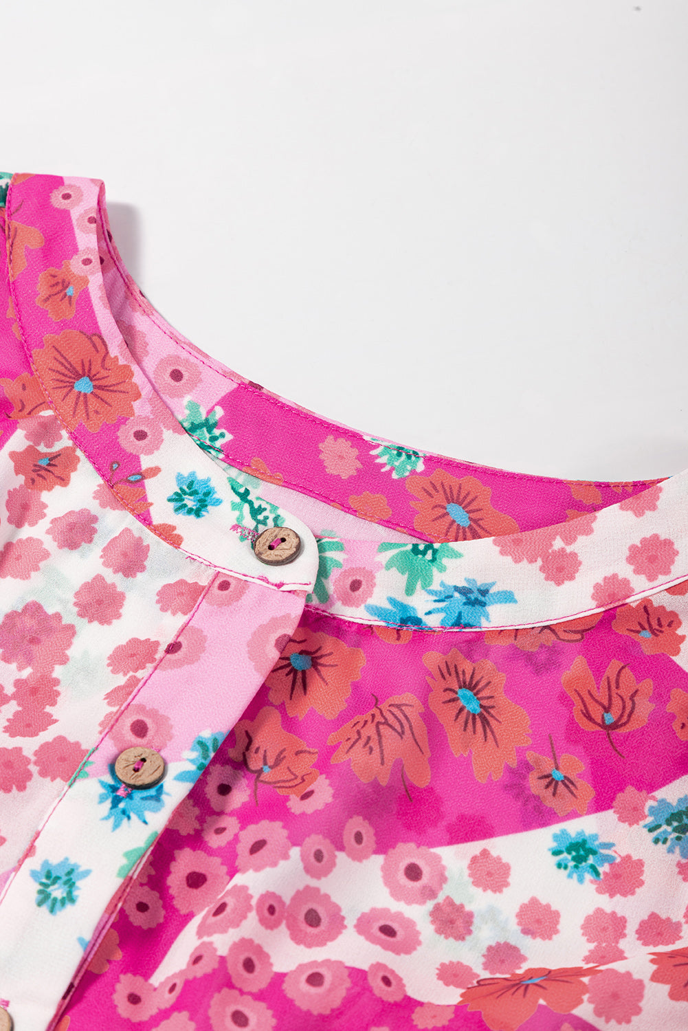 Rose Red Floral Print Dolman Sleeve Blouse - The Fair Lady Shop