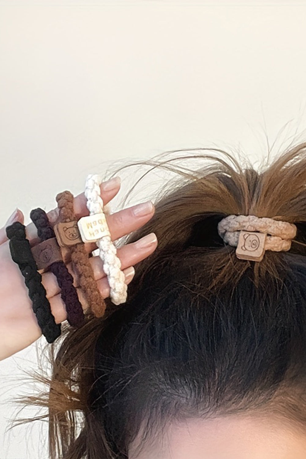 Chestnut 5Pcs Smile Face Decor Braided Hairband - The Fair Lady Shop