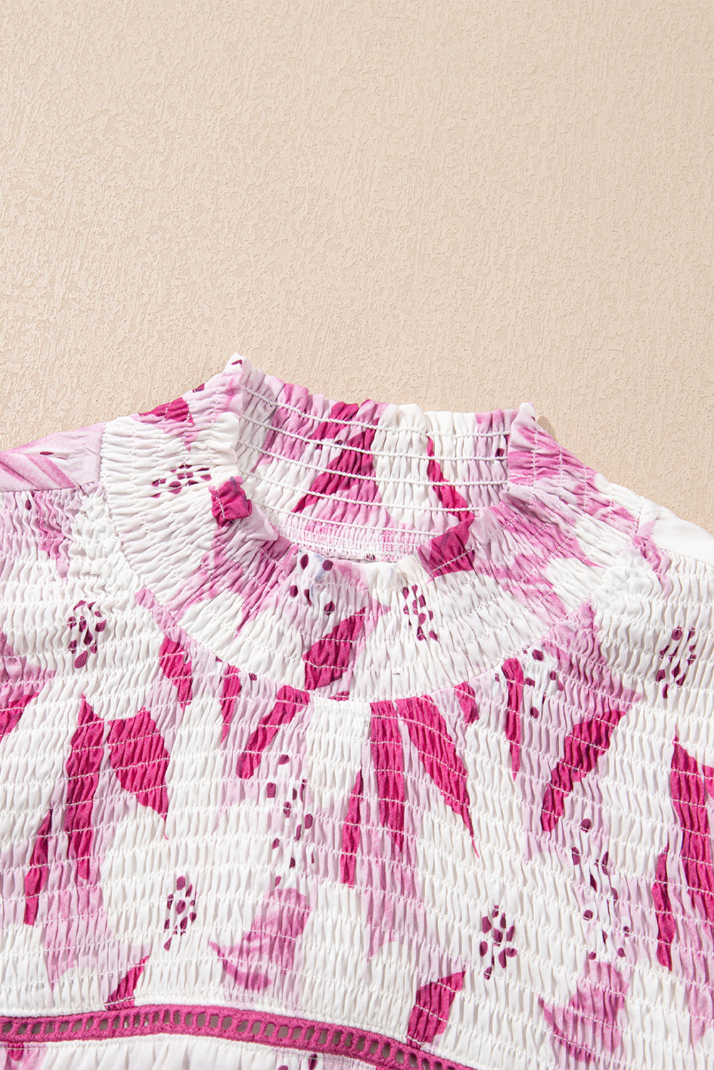 Rose Floral Frilled Collar Short Sleeve Blouse - The Fair Lady Shop