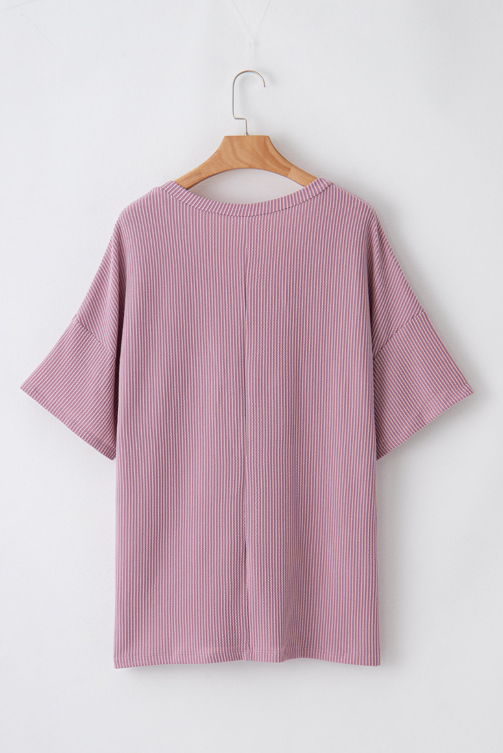 Valerian Twist Corded V-Neck Plain Plus T-Shirt - The Fair Lady Shop