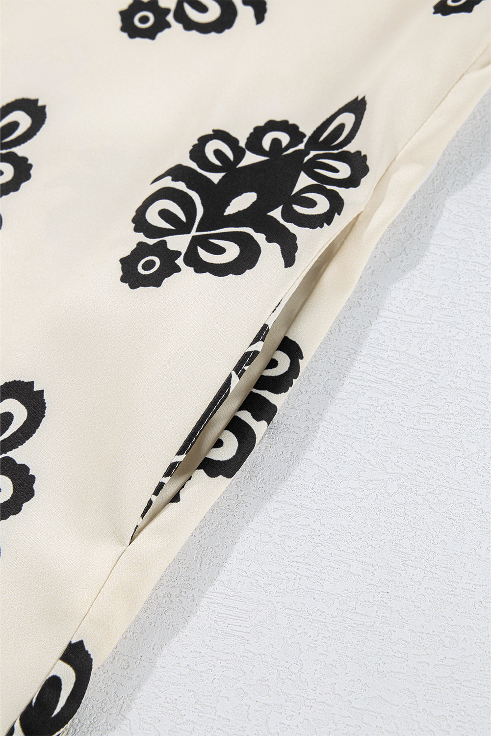 Beige Geometric Printed Sleeveless Hollowed Bowknot Back Mini Dress - The Fair Lady Shop