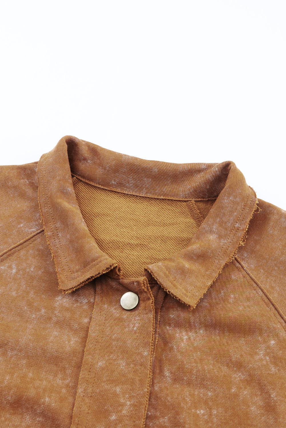 Khaki Snap Button Casual Jacket with Flap Pockets - The Fair Lady Shop