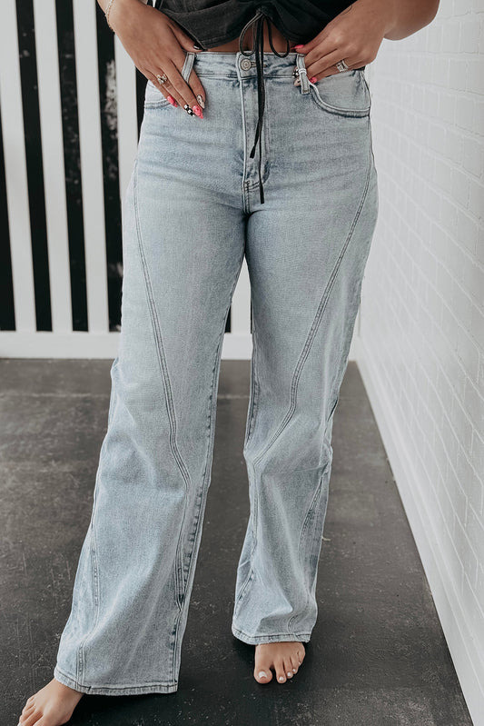 Beau Blue Plus Size Vintage Seamed Jeans - The Fair Lady Shop