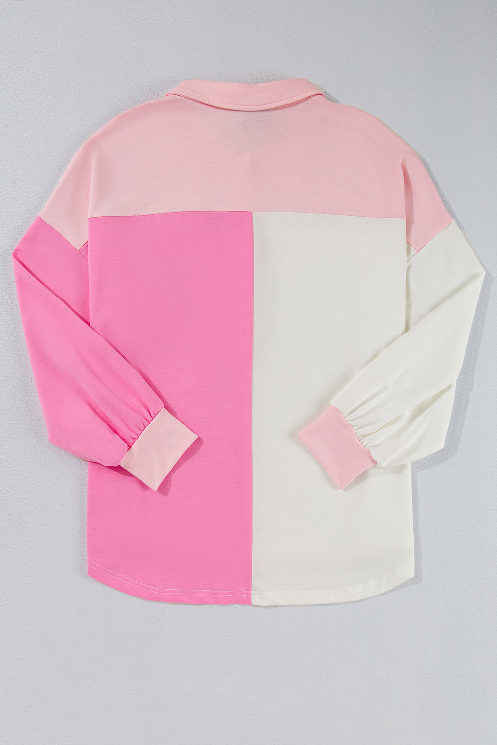 Bonbon Patchwork Pockets Half Button Plus Size Sweatshirt - The Fair Lady Shop