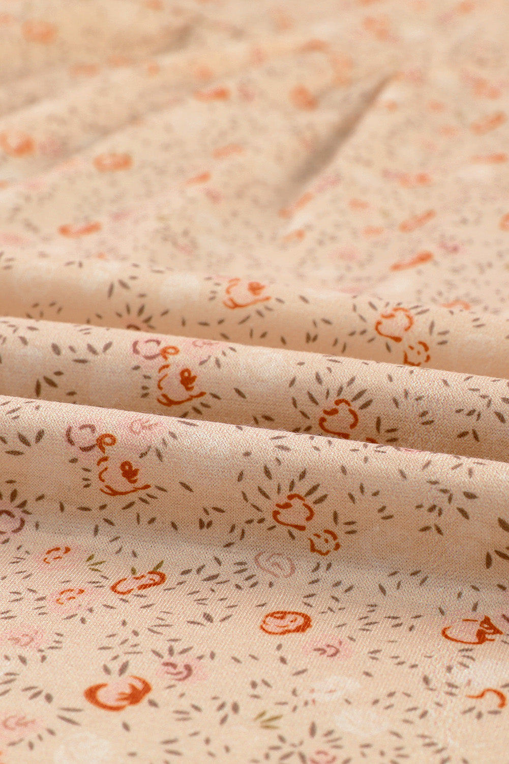 Apricot Plus Size Smocked Ditsy Floral Ruffle Blouse - The Fair Lady Shop