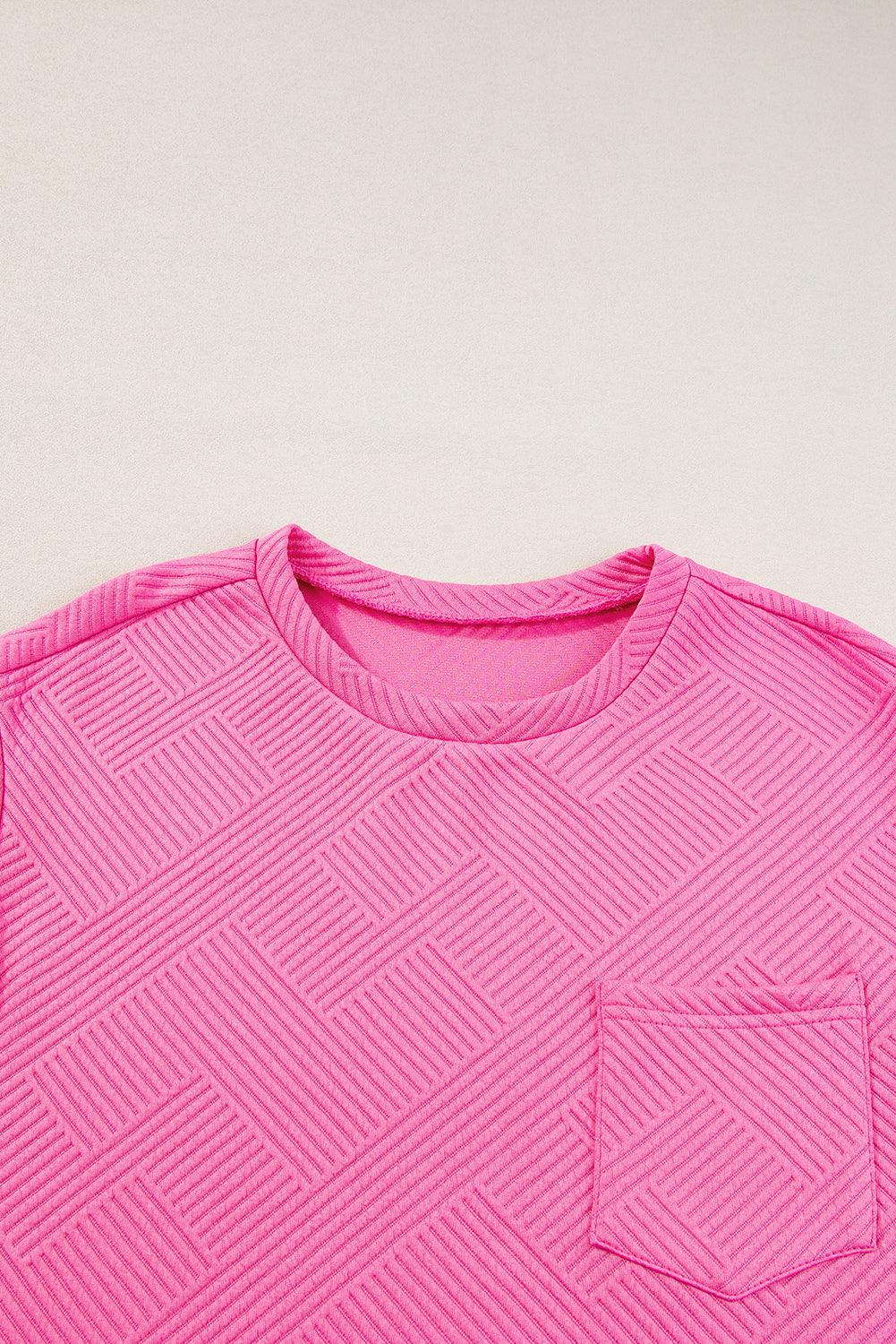 Sachet Pink Plain Textured Pocketed Mini Dress - The Fair Lady Shop