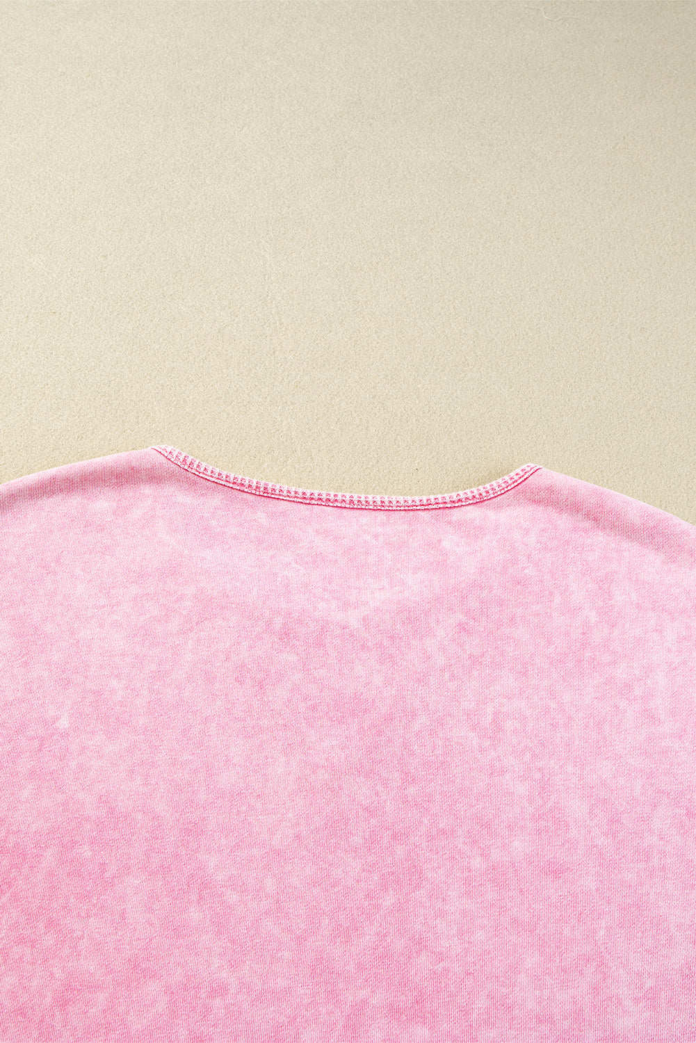 Strawberry Pink Mineral Wash Exposed Seam Drop Shoulder Oversized Tee - The Fair Lady Shop
