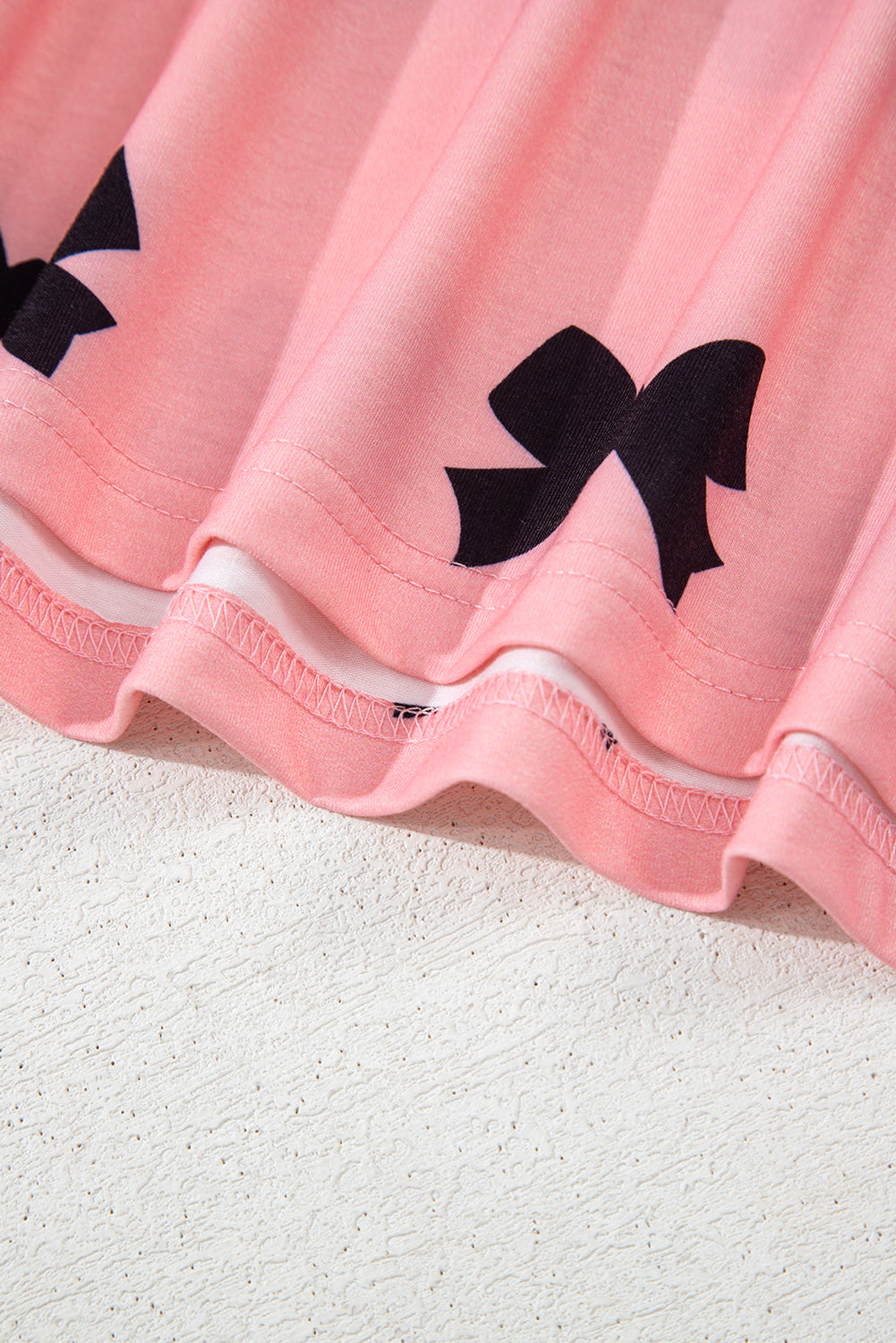 Pink Allover Bow Print Pockets Cropped Pajama Set