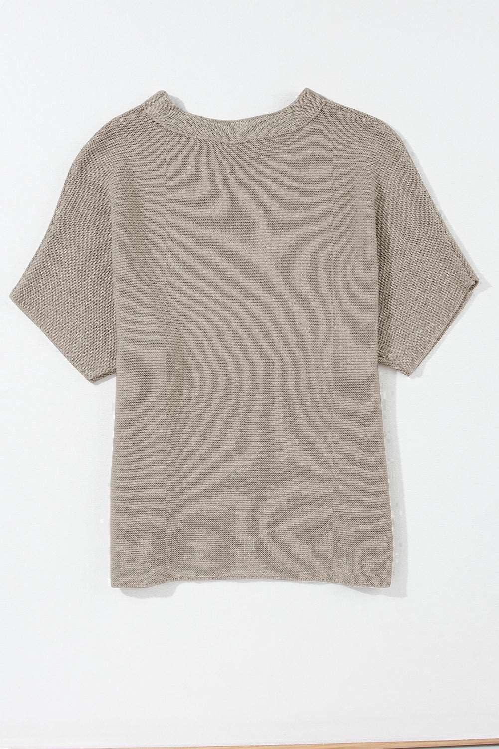 Apricot Mock Neck Short Batwing Sleeve Sweater - The Fair Lady Shop