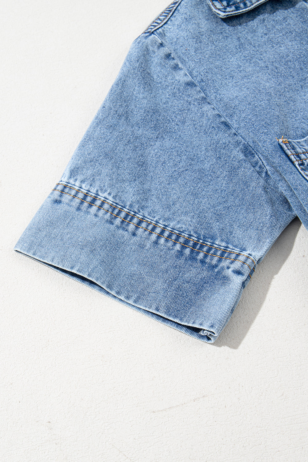 Beau Blue Short Sleeve Collared Chest Pocket Denim Mini Dress - The Fair Lady Shop