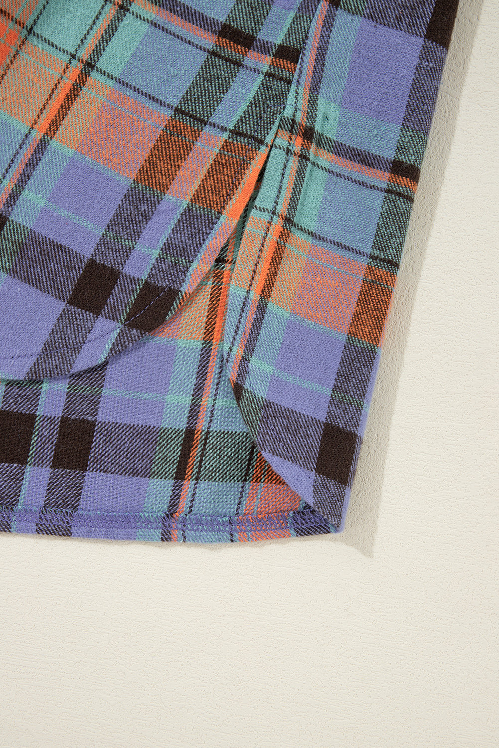 Orange Plaid Print Pocket Loose Shirt - The Fair Lady Shop