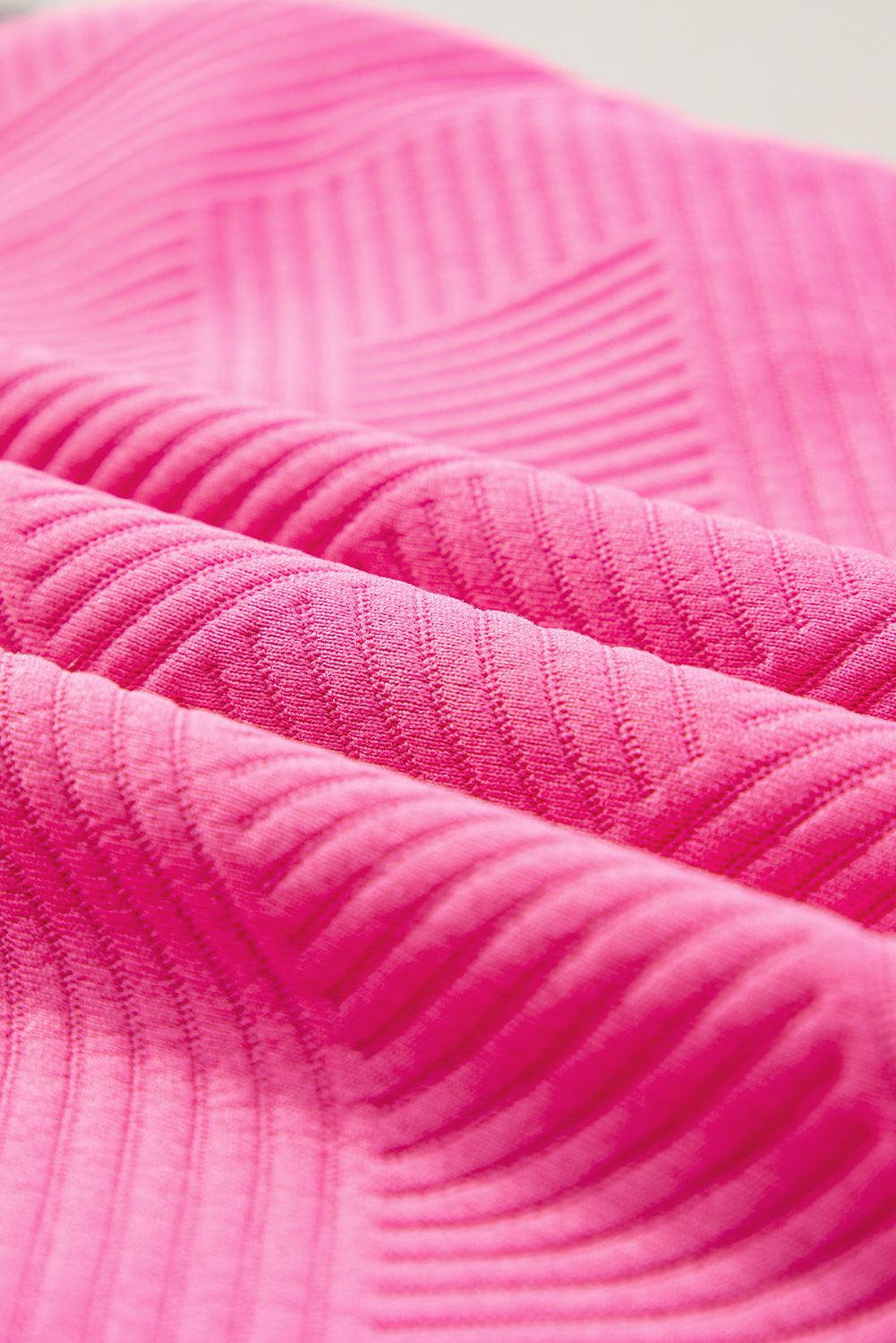 Sachet Pink Plain Textured Pocketed Mini Dress - The Fair Lady Shop