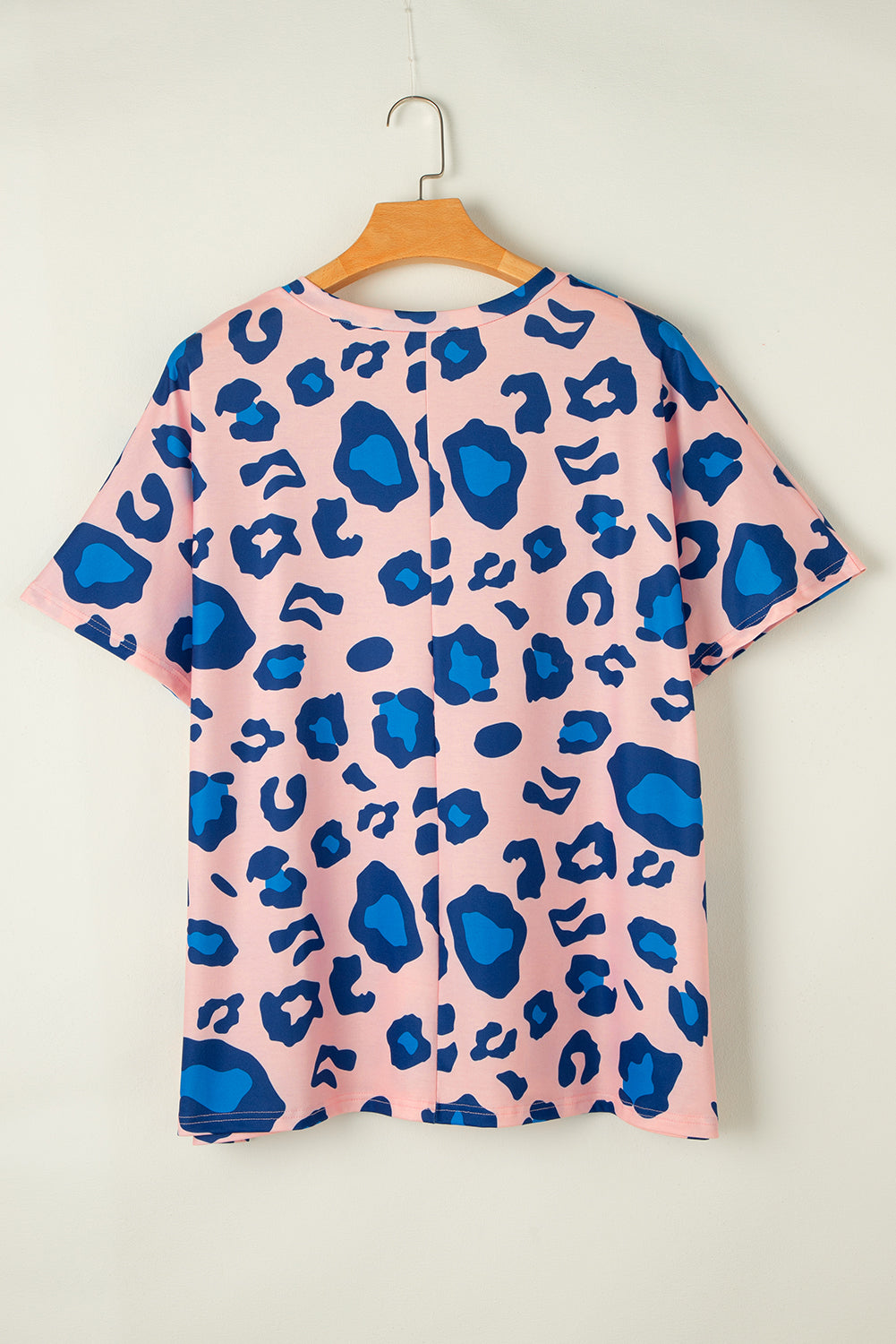 Pink Leopard Print V Neck Plus Size Tee - The Fair Lady Shop
