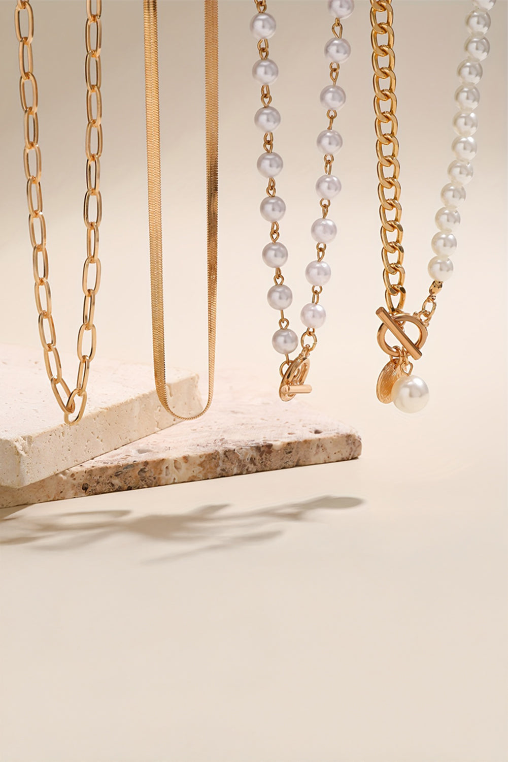 Gold Pearl Fashion Layered Necklace - The Fair Lady Shop