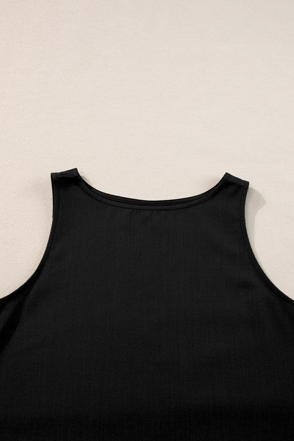 White Ricrac Applique Sleeveless Top and Pocketed Shorts Set - The Fair Lady Shop