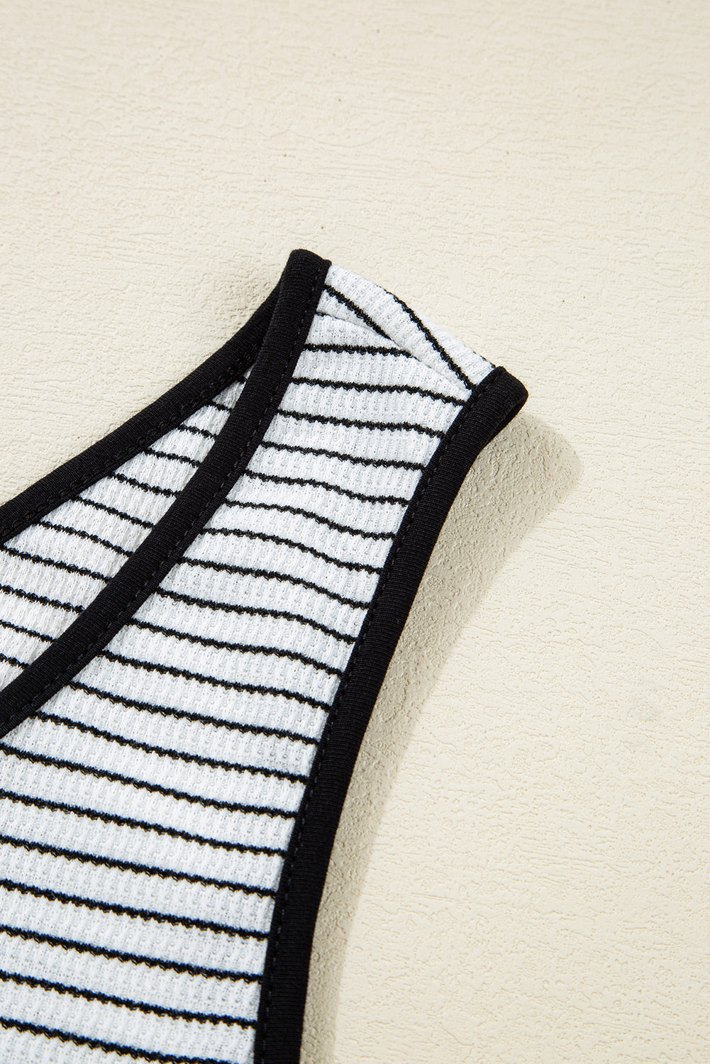 White Striped Criss Cross Back Side Slits Slim Fit Sleeveless Dress - The Fair Lady Shop